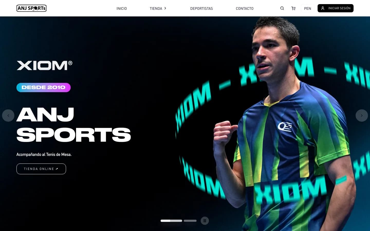 Portada de la web de ANJ Sports
