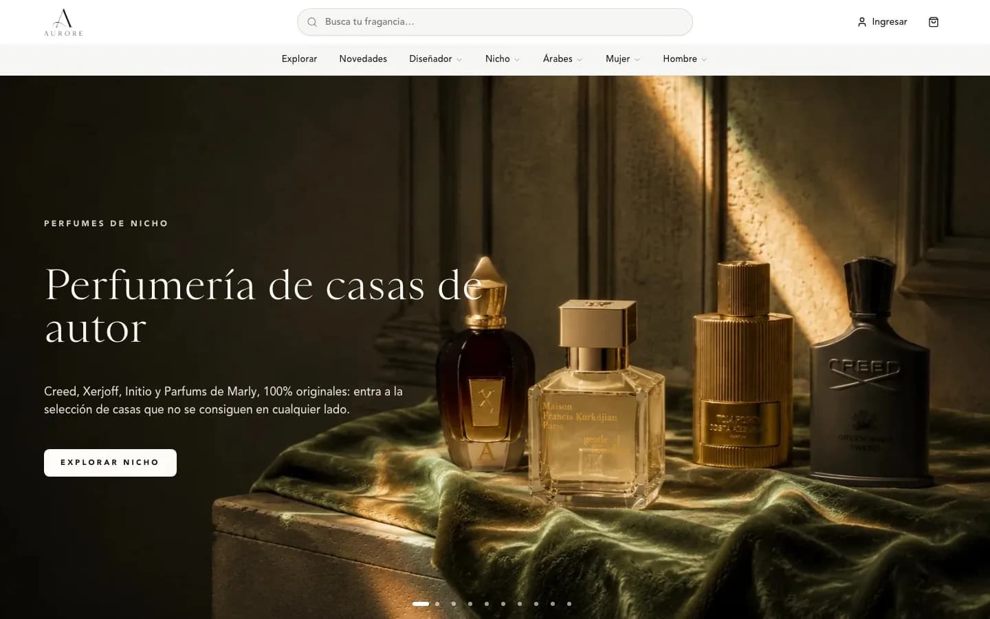 Portada de la web de Aurore